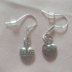 Love heart silver earrings